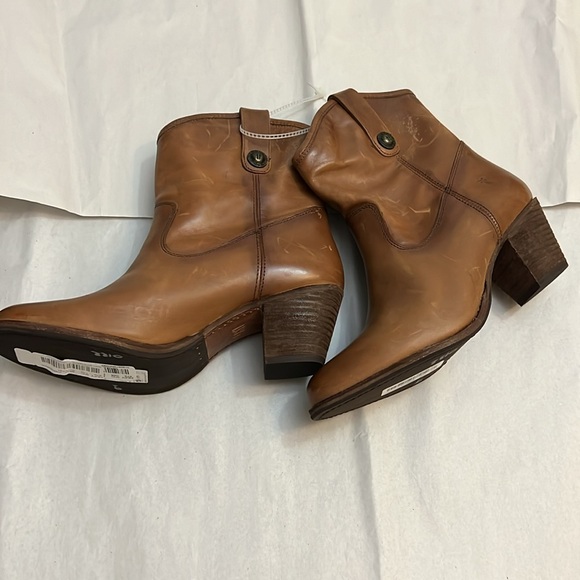 Frye Jackie Button Short Leather Western Mid Boots - Picture 7 of 16